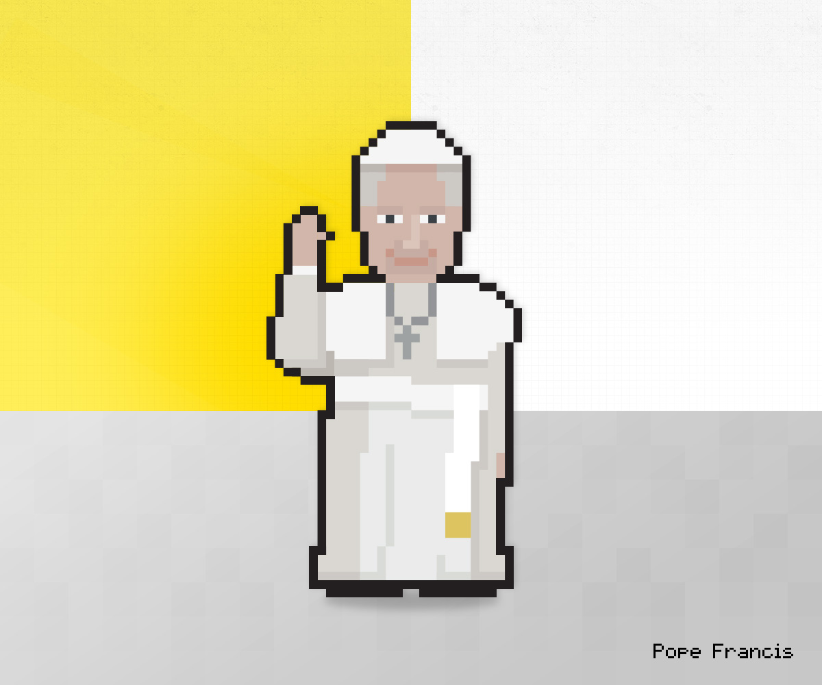 Pope Francis as 8-bit game character